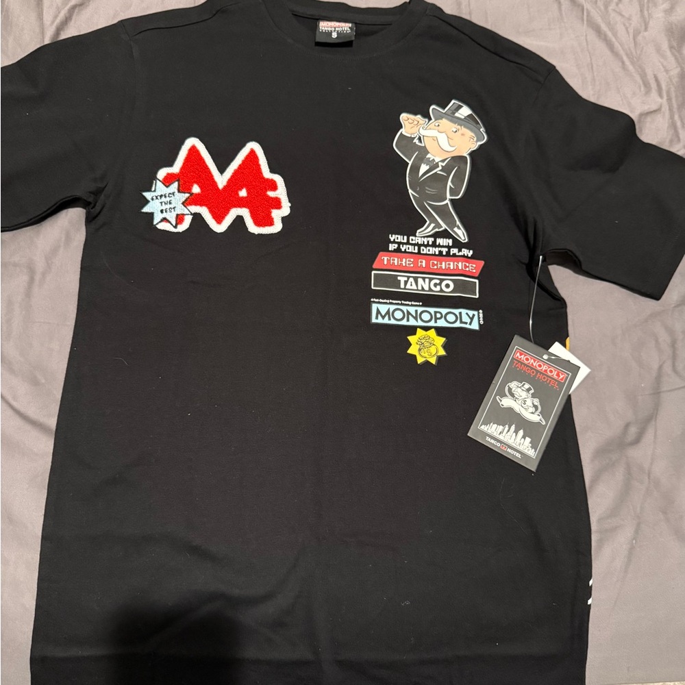 Monopoly Themed Black Graphic Tee